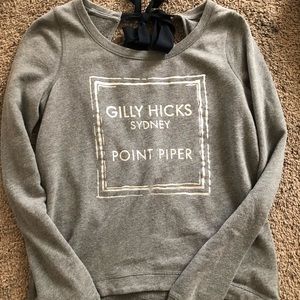 Gray keyhole back shirt